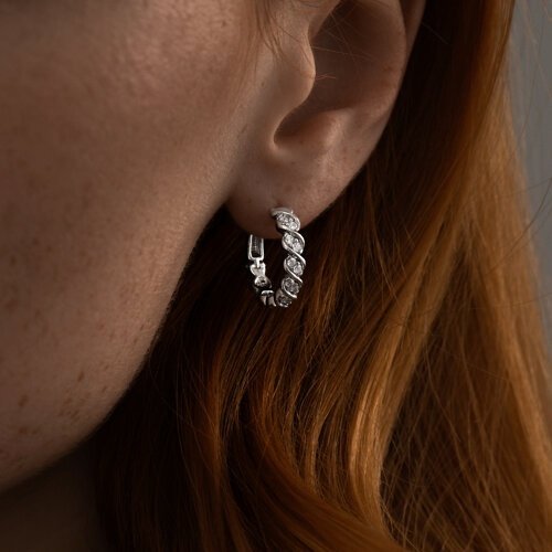 Серьги SOKOLOV 94025080 вес 4.27 г серебро, фианит купить,NaN