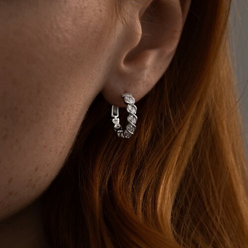 Серьги SOKOLOV 94025080 вес 4.27 г серебро, фианит купить,NaN