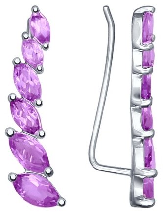 Серьги SOKOLOV 92021350 вес 1.69 г серебро, аметист купить,NaN
