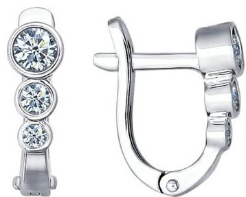 Серьги SOKOLOV 94021525 вес 1.59 г серебро, фианит купить,NaN