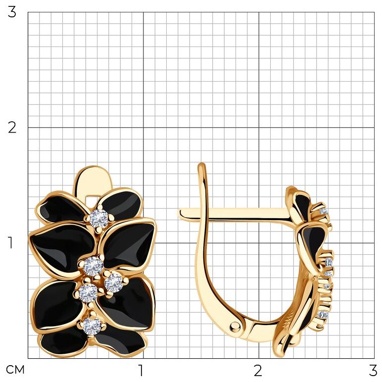 Серьги SOKOLOV 93022396 вес 3.99 г серебро, эмаль, фианит купить,NaN
