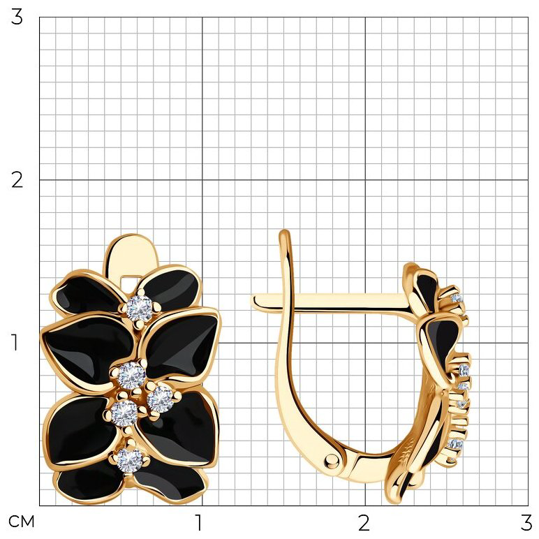 Серьги SOKOLOV 93022396 вес 3.99 г серебро, эмаль, фианит купить,NaN