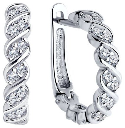 Серьги SOKOLOV 94025080 вес 4.32 г серебро, фианит купить,NaN