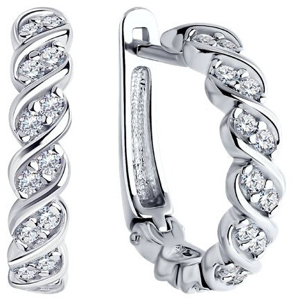 Серьги SOKOLOV 94025080 вес 4.32 г серебро, фианит купить,NaN