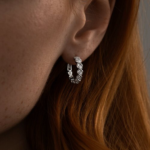 Серьги SOKOLOV 94025080 вес 4.32 г серебро, фианит купить,NaN