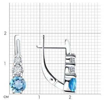 Серьги SOKOLOV 92022820 вес 2.47 г серебро, топаз, фианит купить,NaN