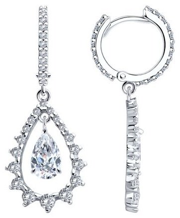 Серьги SOKOLOV 94026554 вес 4.91 г серебро, фианит купить,NaN