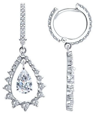 Серьги SOKOLOV 94026554 вес 4.91 г серебро, фианит купить,NaN