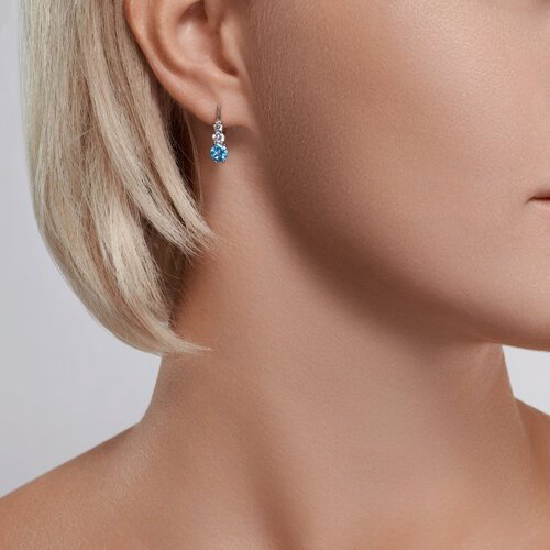Серьги SOKOLOV 92022820 вес 2.48 г серебро, топаз, фианит купить,NaN