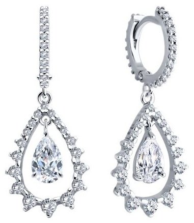 Серьги SOKOLOV 94026554 вес 4.91 г серебро, фианит купить,NaN
