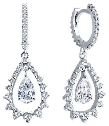 Серьги SOKOLOV 94026554 вес 4.91 г серебро, фианит купить,NaN