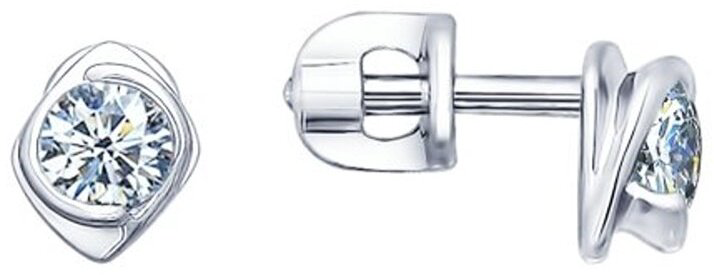 Серьги SOKOLOV 94021692 вес 1.82 г серебро, фианит купить,NaN