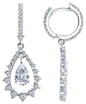 Серьги SOKOLOV 94026554 вес 4.91 г серебро, фианит купить,NaN
