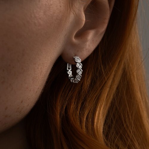 Серьги SOKOLOV 94025080-434 вес 4.34 г серебро, фианит купить,NaN