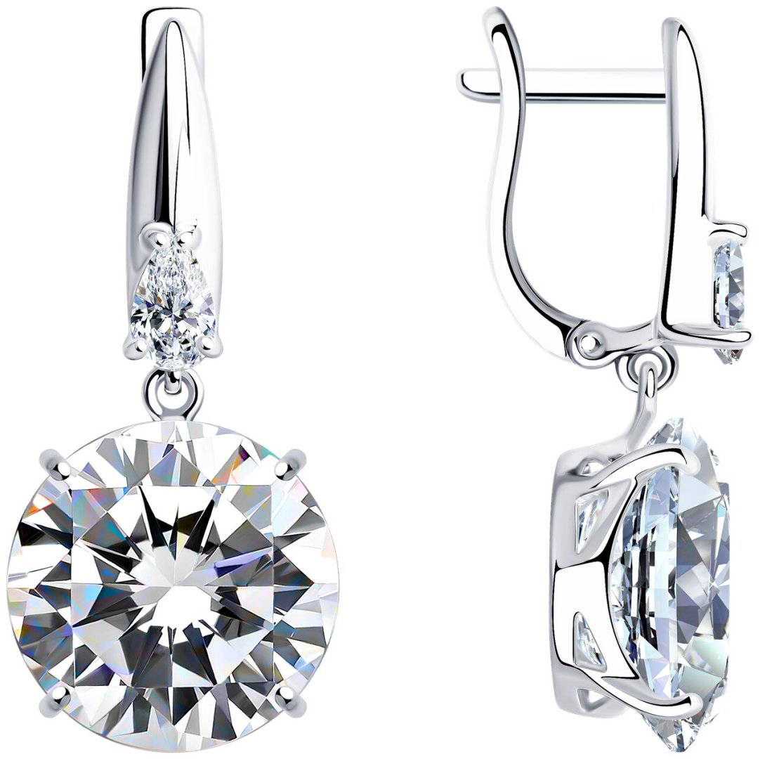 Серьги SOKOLOV 94022277 вес 6.85 г серебро, фианит купить,NaN