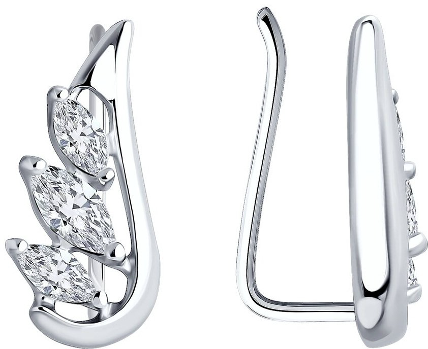 Серьги SOKOLOV 94026579 вес 1.14 г серебро, фианит купить,NaN
