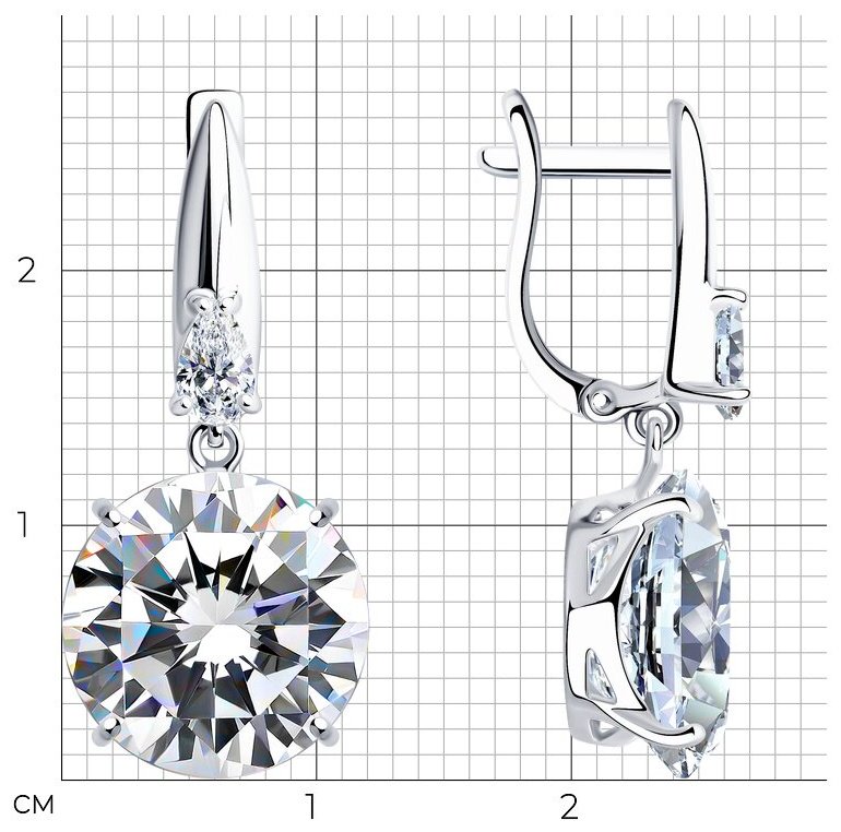 Серьги SOKOLOV 94022277 вес 6.85 г серебро, фианит купить,NaN
