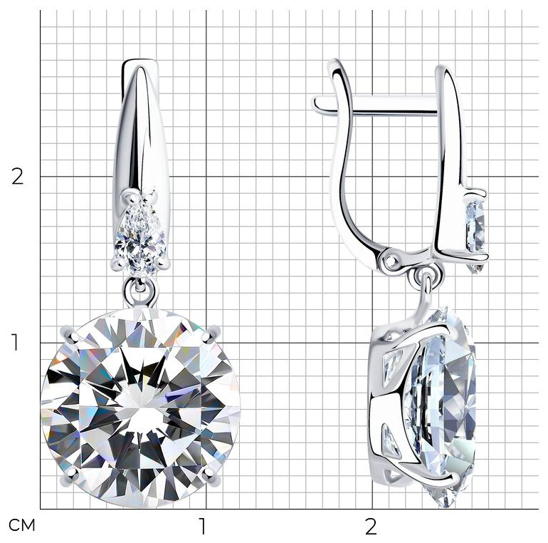 Серьги SOKOLOV 94022277 вес 6.85 г серебро, фианит купить,NaN