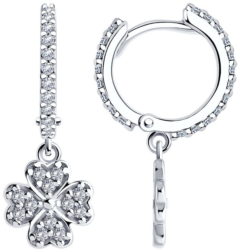 Серьги SOKOLOV 94026603 вес 2.73 г серебро, фианит купить,NaN