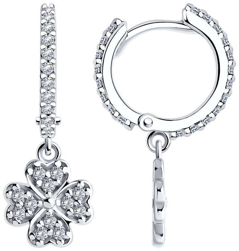 Серьги SOKOLOV 94026603 вес 2.73 г серебро, фианит купить,NaN