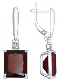 Серьги SOKOLOV 92021425 вес 5.31 г серебро, ситалл, гранат купить,NaN