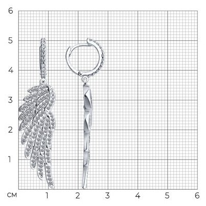 Серьги SOKOLOV 94025773 вес 8.35 г серебро, фианит купить,NaN