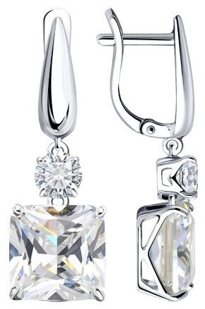Серьги SOKOLOV 94022278 вес 6.48 г серебро, фианит купить,NaN