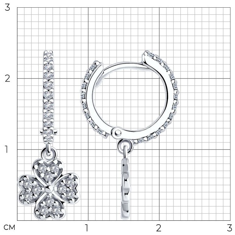Серьги SOKOLOV 94026603 вес 2.85 г серебро, фианит купить,NaN