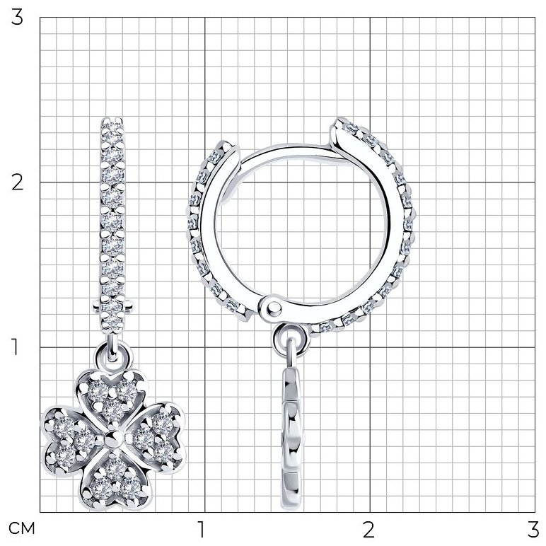 Серьги SOKOLOV 94026603 вес 2.85 г серебро, фианит купить,NaN