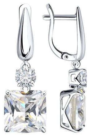 Серьги SOKOLOV 94022278 вес 6.48 г серебро, фианит купить,NaN