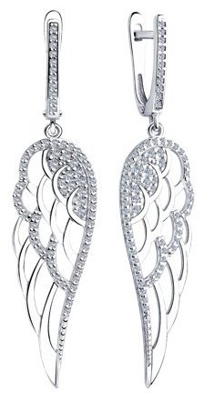 Серьги SOKOLOV 94023493 вес 5 г серебро, фианит купить,NaN