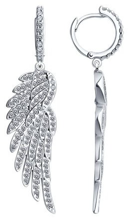 Серьги SOKOLOV 94025773 вес 8.5 г серебро, фианит купить,NaN