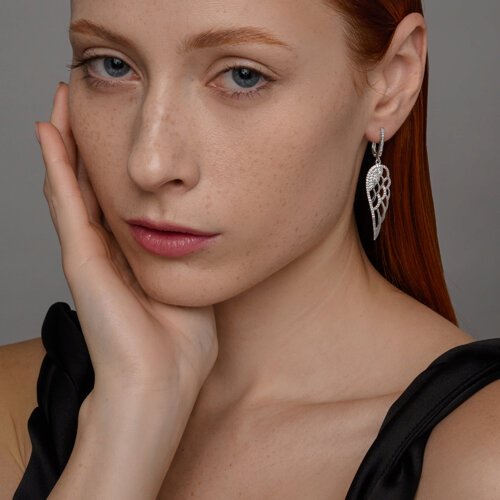 Серьги SOKOLOV 94023493 вес 5 г серебро, фианит купить,NaN