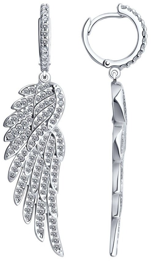 Серьги SOKOLOV 94025773 вес 8.57 г серебро, фианит Swarovski, фианит купить,NaN