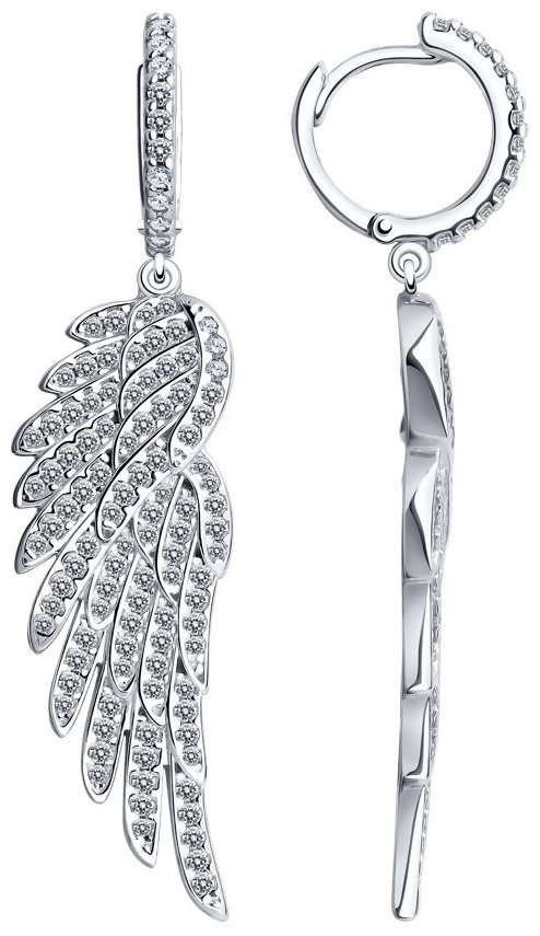 Серьги SOKOLOV 94025773 вес 8.57 г серебро, фианит Swarovski, фианит купить,NaN