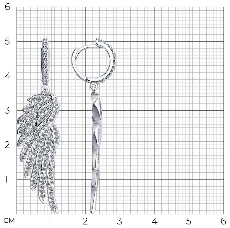 Серьги SOKOLOV 94025773 вес 8.57 г серебро, фианит Swarovski, фианит купить,NaN