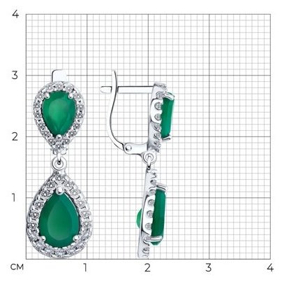 Серьги SOKOLOV 92022825 вес 4.61 г серебро, фианит, агат купить,NaN