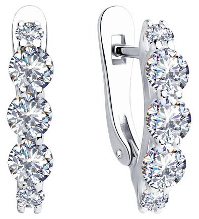 Серьги SOKOLOV 94023498 вес 2.66 г серебро, фианит купить,NaN