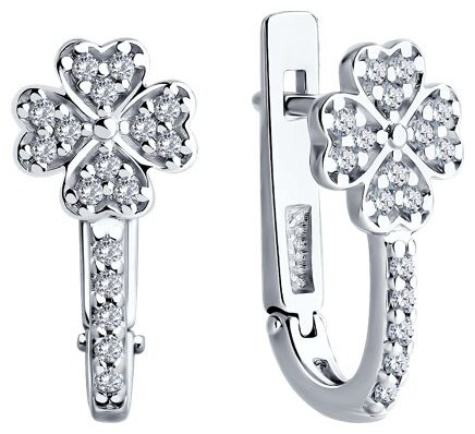 Серьги SOKOLOV 94026605 вес 2.83 г серебро, фианит купить,NaN