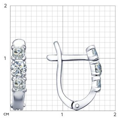 Серьги SOKOLOV 94021704 вес 1.72 г серебро, фианит купить,NaN
