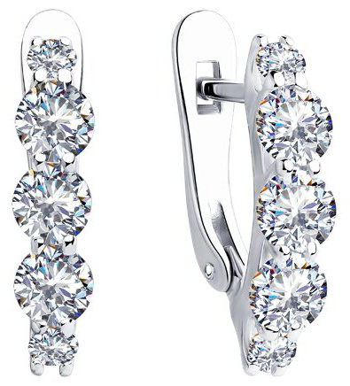 Серьги SOKOLOV 94023498 вес 2.67 г серебро, фианит купить,NaN