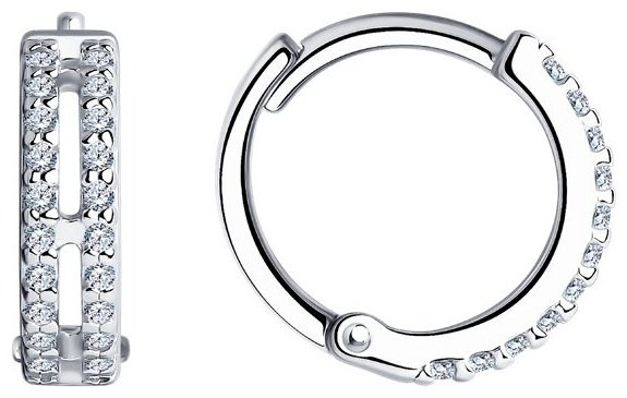 Серьги SOKOLOV 94025106 вес 2.37 г серебро, фианит купить,NaN