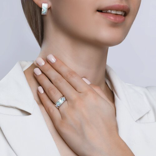 Серьги SOKOLOV 94022288 вес 3.88 г серебро, фианит, эмаль купить,NaN
