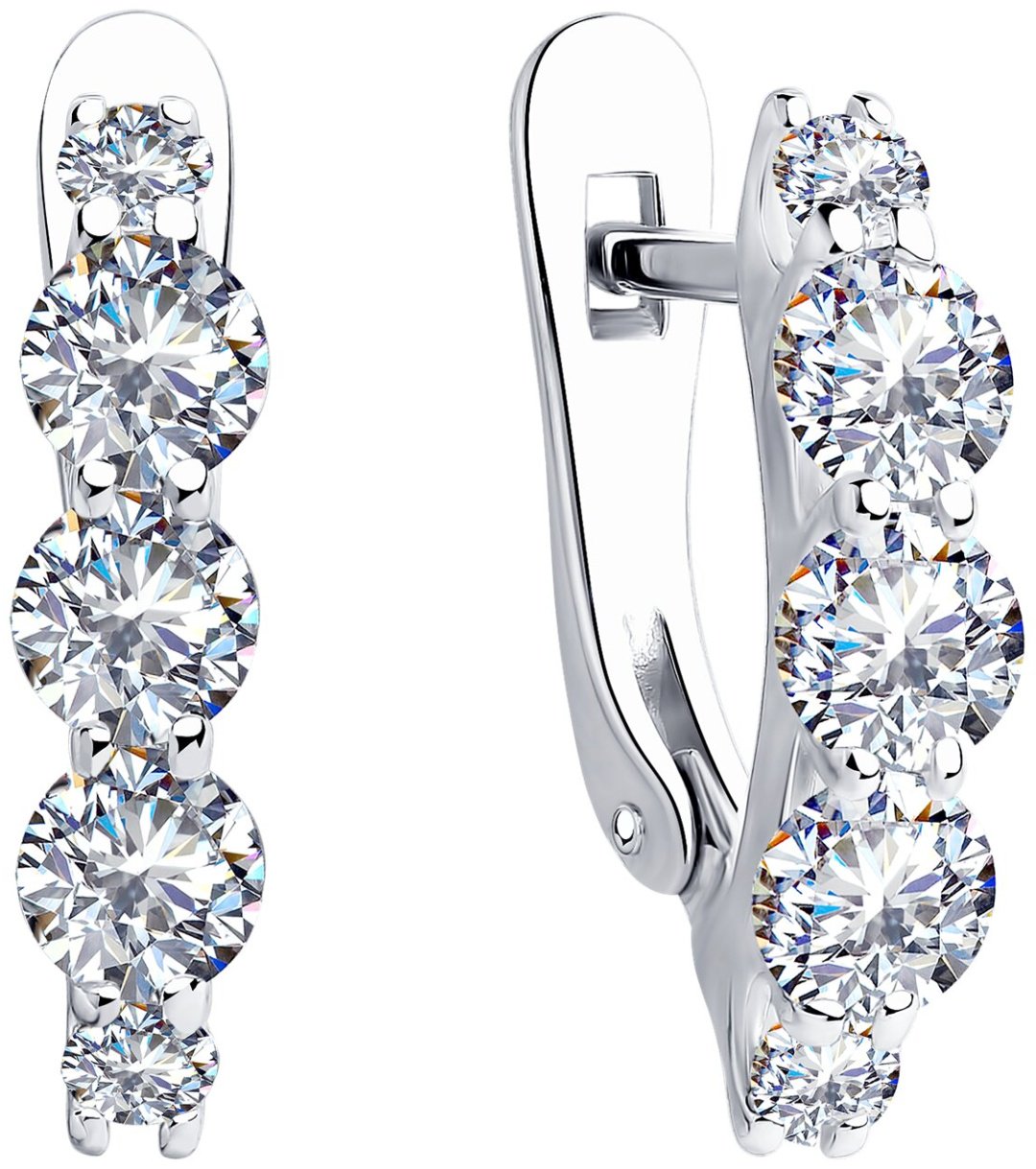 Серьги SOKOLOV 94023498 вес 2.69 г серебро, фианит купить,NaN