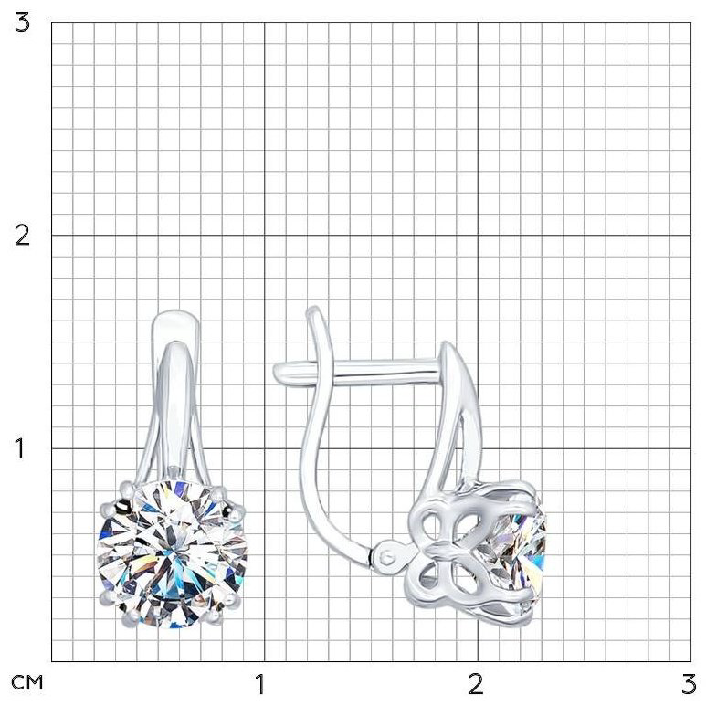 Серьги SOKOLOV 94022291 вес 2.34 г серебро, фианит купить,NaN