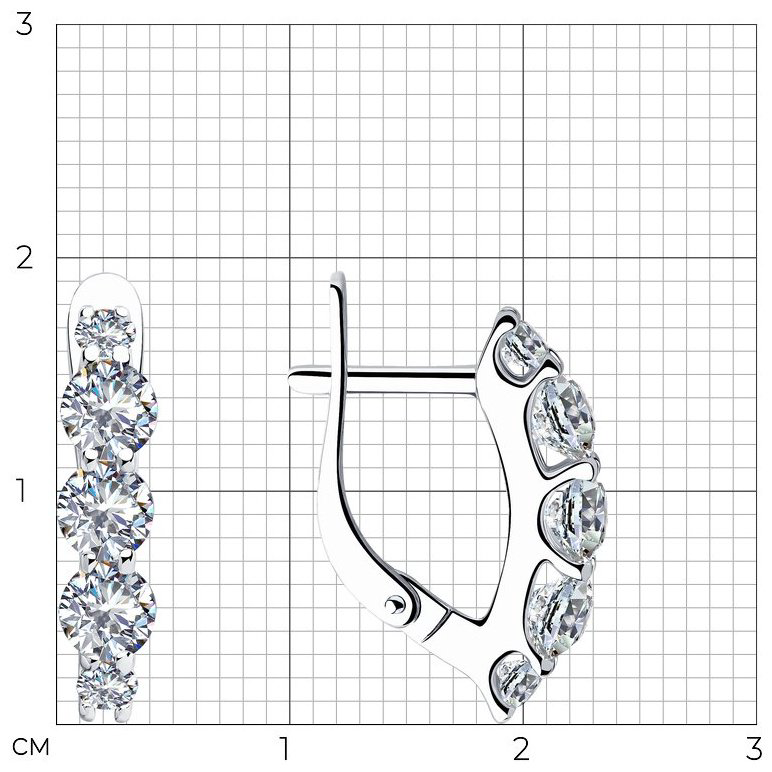 Серьги SOKOLOV 94023498 вес 2.69 г серебро, фианит купить,NaN