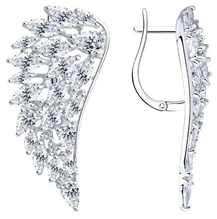 Серьги SOKOLOV 94025804 вес 7.98 г серебро, фианит купить,NaN