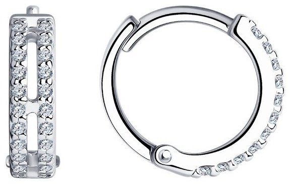 Серьги SOKOLOV 94025106 вес 2.39 г серебро, фианит купить,NaN