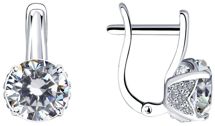 Серьги SOKOLOV 94023499 вес 2.88 г серебро, фианит купить,NaN