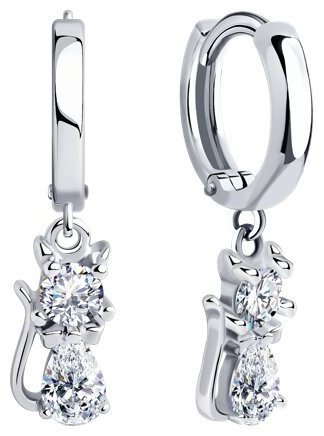 Серьги SOKOLOV 94026039 вес 3.31 г серебро, фианит купить,NaN
